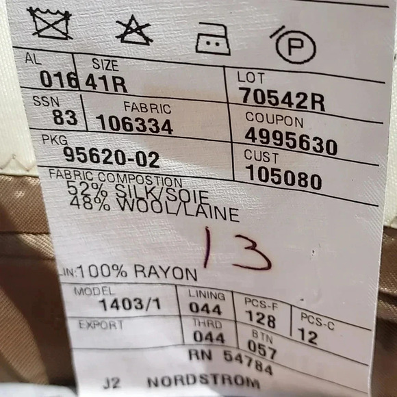 Joseph Abboud Mens Suit Jacket Lihht Brown 41R - Picture 2 of 9